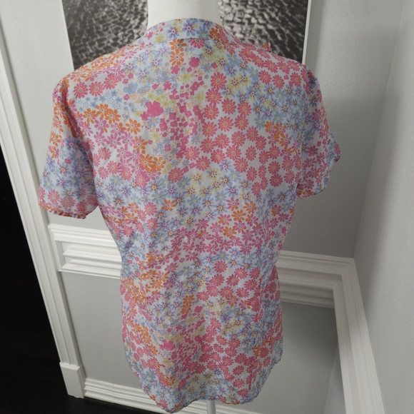 PENDLETON floral silk cotton blend blouse size 12 - Picture 5 of 7